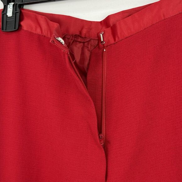 Red Dress Pants Lined Women’s Size S Approx Zip Side Classic Straight Leg - Picture 4 of 13